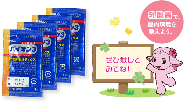 サンプルイメージ　乳酸菌で、腸内環境を整えよう。ぜひ試してみてね！